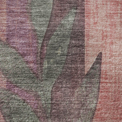 5' X 8' Blush And Gray Floral Washable Area Rug With UV Protection