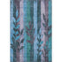 5' X 8' Denim Blue And Lavender Floral Washable Area Rug With UV Protection
