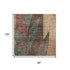 8' X 10' Terra Cotta And Sage Floral Washable Area Rug With UV Protection