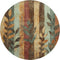8' Wheat And Merlot Floral Washable Round Rug With UV Protection
