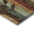 8' Wheat And Merlot Floral Washable Round Rug With UV Protection