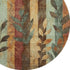 8' Wheat And Merlot Floral Washable Round Rug With UV Protection
