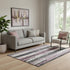 5' X 8' Blush And Gray Striped Washable Area Rug With UV Protection