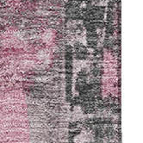 5' X 8' Blush And Gray Striped Washable Area Rug With UV Protection