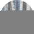 8' Denim Blue And Gray Striped Washable Round Rug With UV Protection
