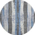 8' Denim Blue And Gray Striped Washable Round Rug With UV Protection