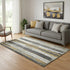 5' X 8' Gold And Gray Striped Washable Area Rug With UV Protection