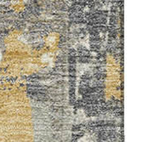 5' X 8' Gold And Gray Striped Washable Area Rug With UV Protection