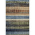 5' X 8' Blue Brown And Green Striped Washable Area Rug With UV Protection