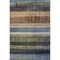 8' X 10' Blue Brown And Green Striped Washable Area Rug With UV Protection