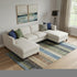 9' X 12' Blue Brown And Green Striped Washable Area Rug With UV Protection