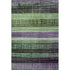 5' X 8' Purple And Green Striped Washable Area Rug With UV Protection
