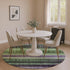 8' Purple And Green Striped Washable Round Rug With UV Protection