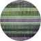 8' Purple And Green Striped Washable Round Rug With UV Protection