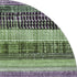 8' Purple And Green Striped Washable Round Rug With UV Protection