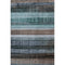 8' X 10' Teal And Brown Striped Washable Area Rug With UV Protection