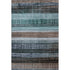 8' X 10' Teal And Brown Striped Washable Area Rug With UV Protection