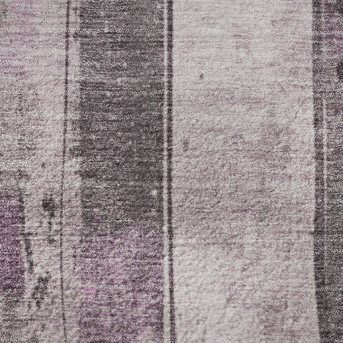 5' X 8' Pink And Gray Striped Washable Area Rug With UV Protection