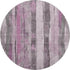 8' Pink And Gray Striped Washable Round Rug With UV Protection