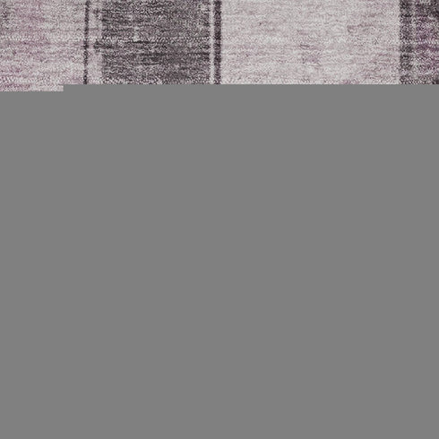 8' Pink And Gray Striped Washable Round Rug With UV Protection