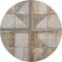 8' Copper And Gray Geometric Washable Round Rug With UV Protection