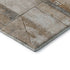 8' Copper And Gray Geometric Washable Round Rug With UV Protection
