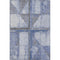 5' X 8' Denim Blue And Gray Geometric Washable Area Rug With UV Protection