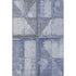 5' X 8' Denim Blue And Gray Geometric Washable Area Rug With UV Protection