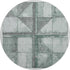 8' Sage And Gray Geometric Washable Round Rug With UV Protection