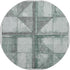 8' Sage And Gray Geometric Washable Round Rug With UV Protection