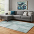 8' X 10' Teal And Gray Geometric Washable Area Rug With UV Protection