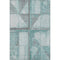 8' X 10' Teal And Gray Geometric Washable Area Rug With UV Protection