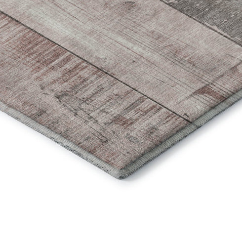 9' X 12' Copper And Gray Geometric Washable Area Rug With UV Protection
