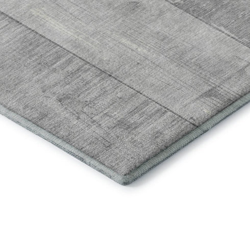 5' X 8' Gray And Silver Geometric Washable Area Rug With UV Protection
