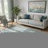 5' X 8' Pale Aqua And Gray Geometric Washable Area Rug With UV Protection