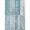 8' X 10' Teal And Gray Geometric Washable Area Rug With UV Protection