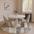 8' Taupe And Gray Geometric Washable Round Rug With UV Protection