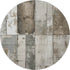 8' Taupe And Gray Geometric Washable Round Rug With UV Protection