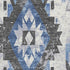 5' X 8' Blue Charcoal And Ivory Southwestern Washable Area Rug With UV Protection