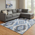 8' X 10' Blue Charcoal And Ivory Southwestern Washable Area Rug With UV Protection