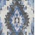8' X 10' Blue Charcoal And Ivory Southwestern Washable Area Rug With UV Protection