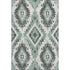 8' X 10' Pale Aqua Charcoal And Ivory Southwestern Washable Area Rug With UV Protection