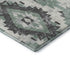 8' X 10' Pale Aqua Charcoal And Ivory Southwestern Washable Area Rug With UV Protection