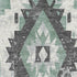 8' X 10' Pale Aqua Charcoal And Ivory Southwestern Washable Area Rug With UV Protection
