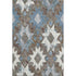 5' X 8' Brown Blue And Ivory Southwestern Washable Area Rug With UV Protection