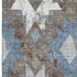 5' X 8' Brown Blue And Ivory Southwestern Washable Area Rug With UV Protection