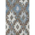 5' X 8' Brown Blue And Ivory Southwestern Washable Area Rug With UV Protection