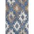 5' X 8' Blue Brown And Ivory Southwestern Washable Area Rug With UV Protection