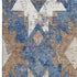 5' X 8' Blue Brown And Ivory Southwestern Washable Area Rug With UV Protection