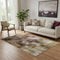 5' X 8' Blush Gold And Ivory Abstract Washable Area Rug With UV Protection